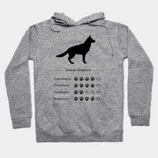 German Shepherd Stats - Friendliness, Floofyness, Foodiness, Borkiness Hoodie